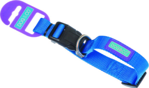 Hem & Boo Nylon Adjustable Collar Blue