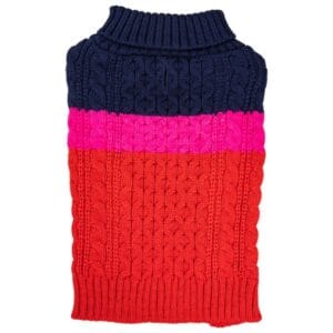 Sotnos Colour Block Red and Pink Dog Sweater