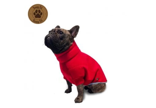 Ancol Polar Fleece Red Dog Coat with reflective edging